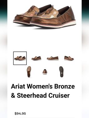 NWT Ariat Metallic Bronze & Steerhead Loafers